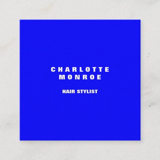 Linen Modern minimalist Professional Blue Elegant Vierkante Visitekaartje (Voorkant)