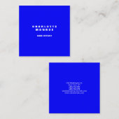 Linen Modern minimalist Professional Blue Elegant Vierkante Visitekaartje (Voorkant / Achterkant)