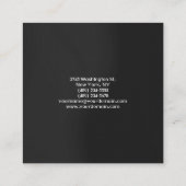 Linen Modern Minimalist Professional Grey Elegant Vierkante Visitekaartje (Achterkant)