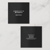 Linen Modern Minimalist Professional Grey Elegant Vierkante Visitekaartje (Voorkant / Achterkant)