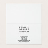 Linen Modern Minimalist Professional Plain White Visitekaartje (Buitenkant ongevouwen)