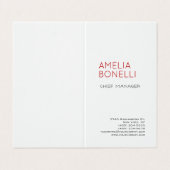 Linen Modern Minimalist Professional Plain White Visitekaartje (Buitenkant ongevouwen)