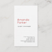 Linen Modern Minimalist Professional Plain White Visitekaartje (Voorkant)