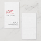 Linen Modern Minimalist Professional Plain White Visitekaartje (Voorkant / Achterkant)