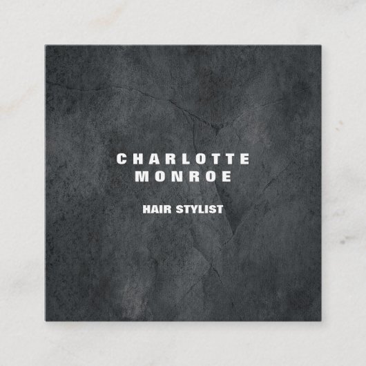 Linen Modern minimalistische professionele grijze  Vierkante Visitekaartje (Voorkant)