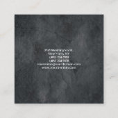 Linen Modern minimalistische professionele grijze  Vierkante Visitekaartje (Achterkant)