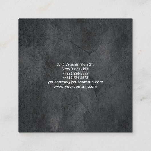 Linen Modern minimalistische professionele grijze  Vierkante Visitekaartje (Achterkant)