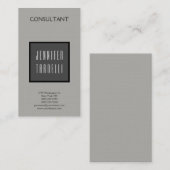 Linen Modern Professional Grey Background Elegant Visitekaartje (Voorkant / Achterkant)