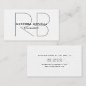 Linen Monogram Manager Visitekaartje (Voorkant / Achterkant)