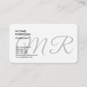 Linen Monogram Plain Trendy minimalist Modern Visitekaartje (Voorkant)