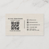 Linen Neutral Skincare Esthetician QR Code Visitekaartje (Achterkant)
