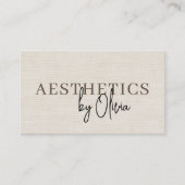 Linen Neutral Skincare Esthetician QR Code Visitekaartje (Voorkant)
