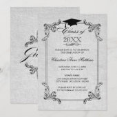  Linen Ornament Afstuderen Kaart (Voorkant / Achterkant)