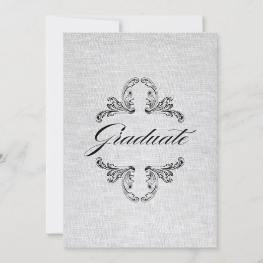 Linen Ornament Afstuderen Kaart (Achterkant)