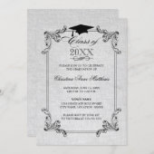 Linen Ornament Afstuderen Kaart (Voorkant / Achterkant)