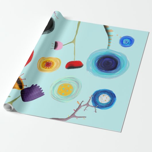 Linen Paper floral Cadeaupapier (Uitgerold)