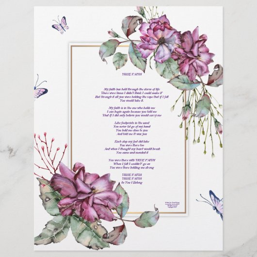 Linen Paper - persoonlijk Briefpapier "True Faith" (Voorkant)