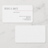 Linen Plain Elegant White Professional Modern Visitekaartje (Voorkant / Achterkant)