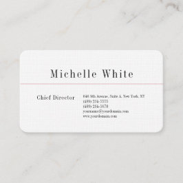 Linen Plain Elegant White Professional Modern Visitekaartje