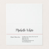 Linen Plain Elegant White Professional Modern Visitekaartje (Buitenkant ongevouwen)