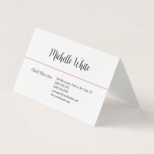 Linen Plain Elegant White Professional Modern Visitekaartje