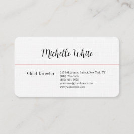 Linen Plain Elegant White Professional Modern Visitekaartje
