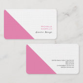 Linen Plain Feminine Minimalist Pink White Visitekaartje (Voorkant / Achterkant)