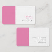 Linen Plain Feminine Minimalist Pink White Visitekaartje (Voorkant / Achterkant)