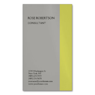 Linen Plain Gray Modern minimalist Professional Magnetisch Visitekaartje