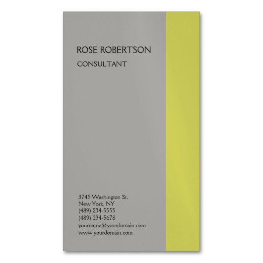 Linen Plain Gray Modern minimalist Professional Magnetisch Visitekaartje (Voorkant Verticaal)