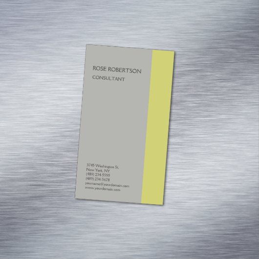 Linen Plain Gray Modern minimalist Professional Magnetisch Visitekaartje (Voorbeeld)