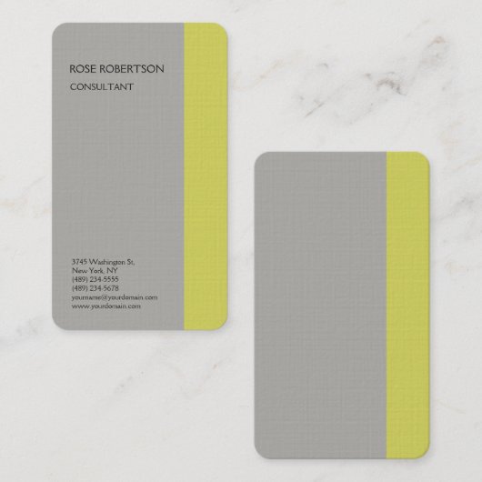 Linen Plain Gray Modern minimalist Professional Visitekaartje (Voorkant / Achterkant)