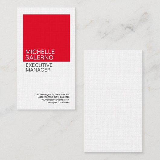 Linen Plain Professional minimalistisch aangepast Visitekaartje (Voorkant / Achterkant)