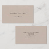 Linen Plain Professional minimalistisch Visitekaartje (Voorkant / Achterkant)