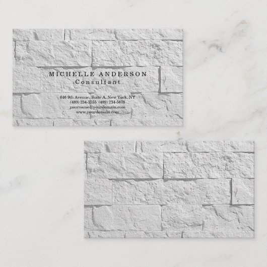 Linen Plain Simple Professional-minimalistische mu Visitekaartje (Voorkant / Achterkant)