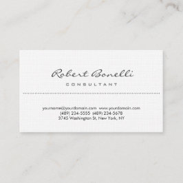 Linen Plain Simple Script Consultant Visitekaartje