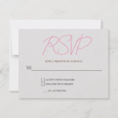 Linen Plain Wedding RSVP Response Kaart (Voorkant)