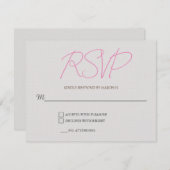 Linen Plain Wedding RSVP Response Kaart (Voorkant / Achterkant)
