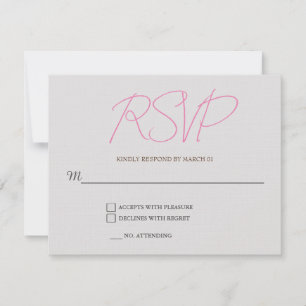 Linen Plain Wedding RSVP Response Kaart
