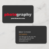 Linen Professional Gray Red fotograaf kunstenaar Visitekaartje (Voorkant / Achterkant)