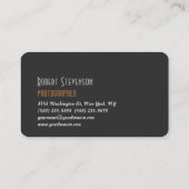 Linen Professional Gray Red fotograaf kunstenaar Visitekaartje (Achterkant)