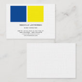 Linen Professional Modern Blue Yellow White Visitekaartje (Voorkant / Achterkant)