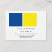 Linen Professional Modern Blue Yellow White Visitekaartje (Voorkant)