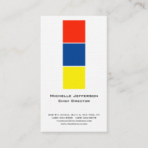 Linen Professional Modern Blue Yellow White Visitekaartje