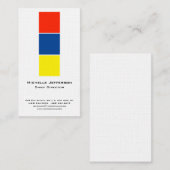 Linen Professional Modern Blue Yellow White Visitekaartje (Voorkant / Achterkant)