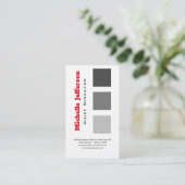 Linen Professional Modern Gray Red White Visitekaartje (Staand voorkant)