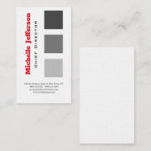 Linen Professional Modern Gray Red White Visitekaartje (Voorkant / Achterkant)