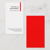Linen Professional Modern Red White Visitekaartje (Voorkant / Achterkant)