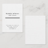 Linen Professional Plain Stijlvol Modern Minimalis Visitekaartje (Voorkant / Achterkant)