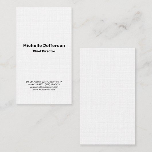 Linen Professional Plain Stijlvol Modern Minimalis Visitekaartje (Voorkant / Achterkant)